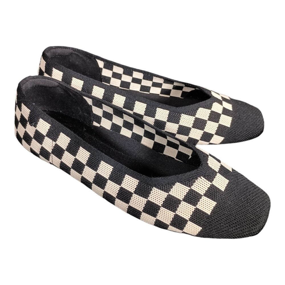 Checkered Black and White Flats